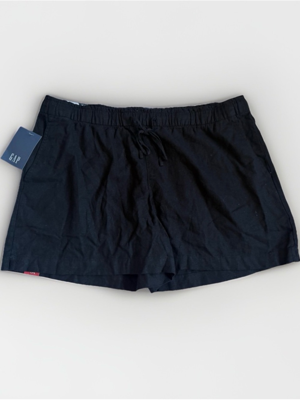 NWT Linen Blend Shorts GAP Women XL High Rise Quiet Luxury Coastal Drawstring